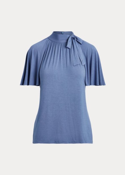 Women's Ralph Lauren Jersey Tie-Neck Tops | 038256IMF